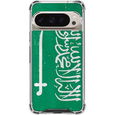 Saudi Arabia Flag Distressed Pixel 9/9 Pro Clear Case